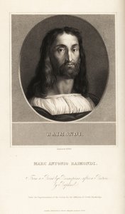 Portrét Marcantonio Raimondi, italský rytec, cca 1470-1534 od William the Younger Holl