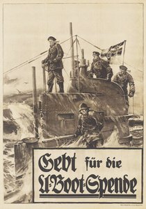 Darujte dar ponorky. Plakát, 1917