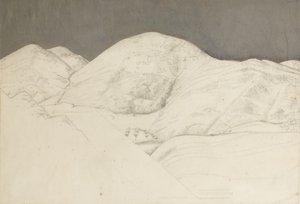 Krajinná studie pro Santisima Trinita, kolem roku 1924 (tužka a olej na papíře) od Winifred Knights