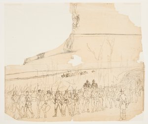 Pěší kolona na pochodu od Winslow Homer