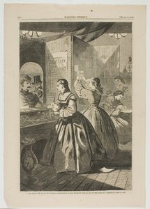 "Any Thing for Me, If You Please" - Poštovní úřad brooklynského veletrhu na podporu hygienické komise od Winslow Homer
