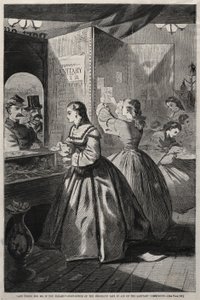 Any Thing for Me, If You Please - Post-Office of Brooklyn Fair in Aid..., 1864. od Winslow Homer
