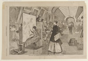 Studenti umění a kopisté v galerii Louvre v Paříži od Winslow Homer