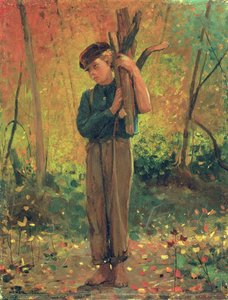 Boy Holding Logs, 1873 od Winslow Homer