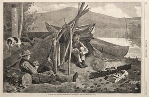 Kempování v horách Adirondack, 1874. od Winslow Homer
