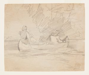 Kanoe se třemi muži od Winslow Homer