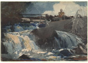 Casting ve vodopádech od Winslow Homer
