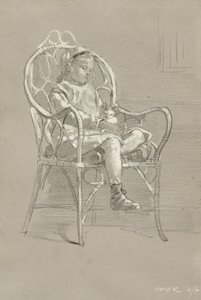 Dítě sedící v proutěném křesle, 1874 od Winslow Homer