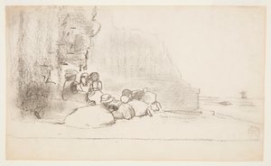 Děti si hrají u moře, Cullercoats, Anglie od Winslow Homer