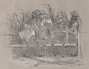 Děti sedící na plotě od Winslow Homer