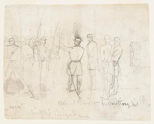 Plukovník Dwight kontroluje svůj pluk od Winslow Homer