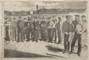 Posádka americké parní šlupy „Colorado“, naloděná v Bostonu v červnu 1861 od Winslow Homer