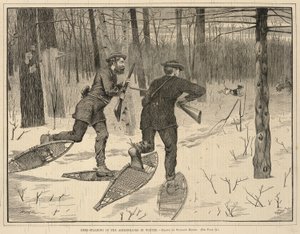 Sledování jelenů v Adirondacku v zimě, z časopisu Every Saturday, A Journal of Choice Reading, 21. ledna 1871. od Winslow Homer