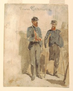 Kresba "Z Richmondu"; Dva zranění vojáci, 1862 od Winslow Homer