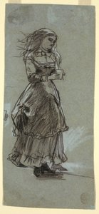 Kresba, Dívka držící sklenici na pití, pravděpodobně 1869 od Winslow Homer