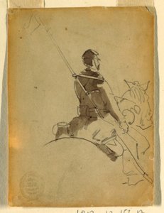 Kresba, Jezdec na koni, 1862 od Winslow Homer