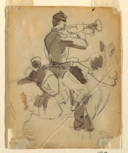 Kresba, jízdní trubač, 1862 od Winslow Homer