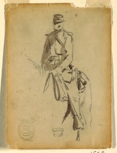Kresba, důstojník jezdectva, 1862 od Winslow Homer