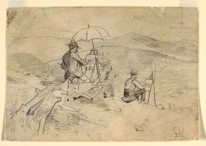 Kresba, studie pro "Umělce skicující v Bílých horách" a "Umělce na venkově", 1868 od Winslow Homer