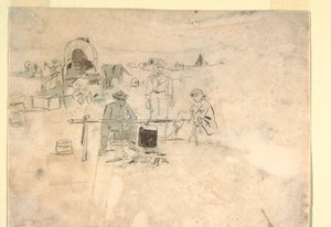 Kresba, Dvě studie trubače, 1862-64 od Winslow Homer