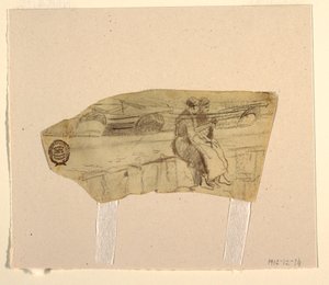 Kresba, Dvě ženy sedící na zdi, Cullercoats, Anglie, 1881-82 od Winslow Homer