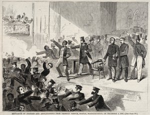 Vyhnání černochů a abolicionistů z Tremont Temple v Bostonu, Massachusetts, 3. prosince 1860 od Winslow Homer