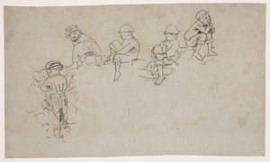 Pět náčrtů mladých chlapců od Winslow Homer