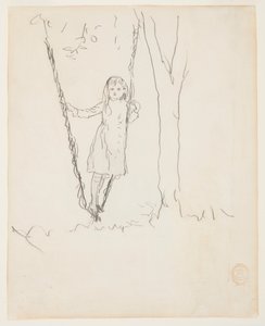 Dívka stojící na houpačce od Winslow Homer