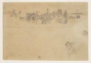 Skupiny žen na pláži, Cullercoats, Anglie od Winslow Homer