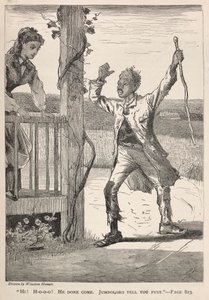 "Ahoj! H-O-O-O!  Přišel.  Jumboloro ti to řekne první." od Winslow Homer