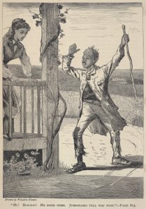 "Ahoj! H-o-o-o! Přišel. Jumboloro Tell You Fust.", z The Galaxy, červen 1869 od Winslow Homer