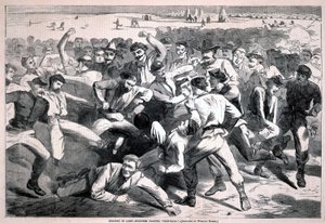 Volno v táboře - vojáci hrající „fotbal“, z Harper