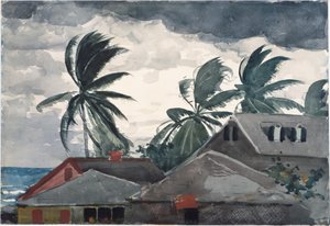 Hurikán, Bahamy od Winslow Homer