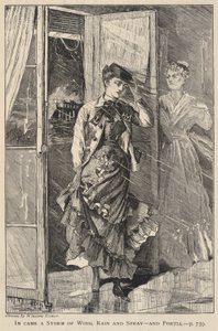 Přišla bouře větru, deště a tříště - a Portia, z The Galaxy, prosinec 1869 od Winslow Homer