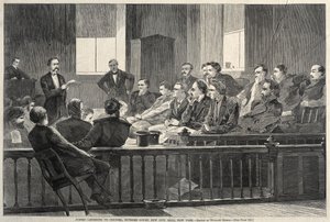 Jurors Listening to Counsel, Nejvyšší soud, New City Hall, New York, 1869. od Winslow Homer