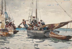 Trhová scéna, Nassau od Winslow Homer