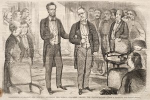 Prezidenti Buchanan a Lincoln při vstupu do Senátu před inaugurací od Winslow Homer