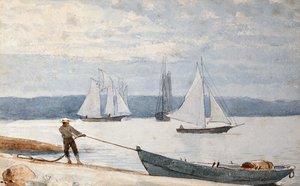 Pulling the Dory, 1880 od Winslow Homer