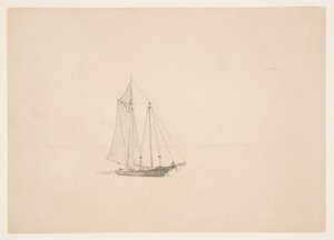 Škuner s Dinghym od Winslow Homer