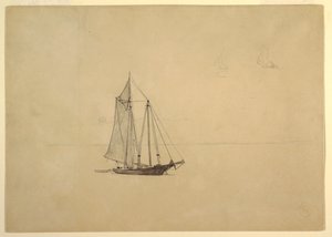 Škuner s člunem od Winslow Homer
