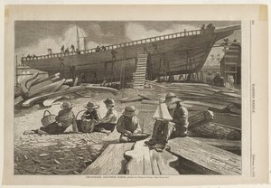 Stavba lodí, přístav Gloucester od Winslow Homer