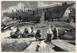 Stavba lodí, přístav Gloucester, 1873. od Winslow Homer