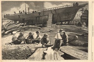 Ship-Building, Gloucester Harbor, od Harper od Winslow Homer