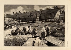 Stavba lodí, přístav Gloucester, z Harper