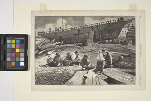 Stavba lodi, přístav Gloucester (inkoust) od Winslow Homer