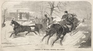 Jízda na saních po silnici, Brighton, nedaleko Bostonu od Winslow Homer