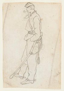 Voják s mečem a dýmkou od Winslow Homer