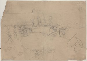 Vojáci a děla [verso], 1862. od Winslow Homer