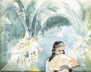 Španělská dívka s ventilátorem, 1885 od Winslow Homer