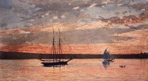 Západ slunce v Gloucesteru od Winslow Homer